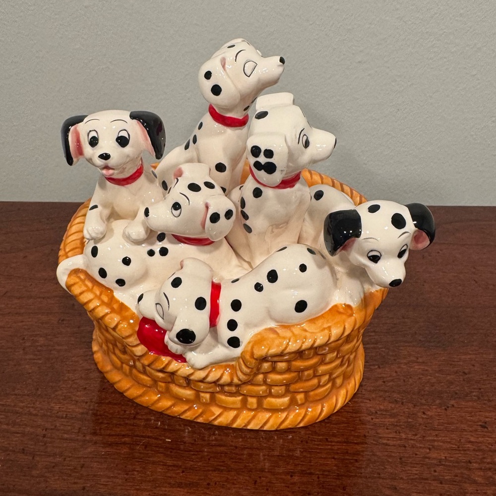 Vintage Schmid Disney 101 Dalmatians Music Box - Plays the Song 'Play-Mates'